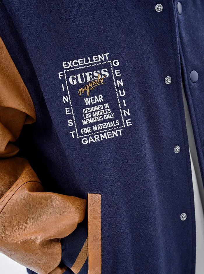 Men Jackets GUESS Guess Originals Blue Club Varsity Jacket