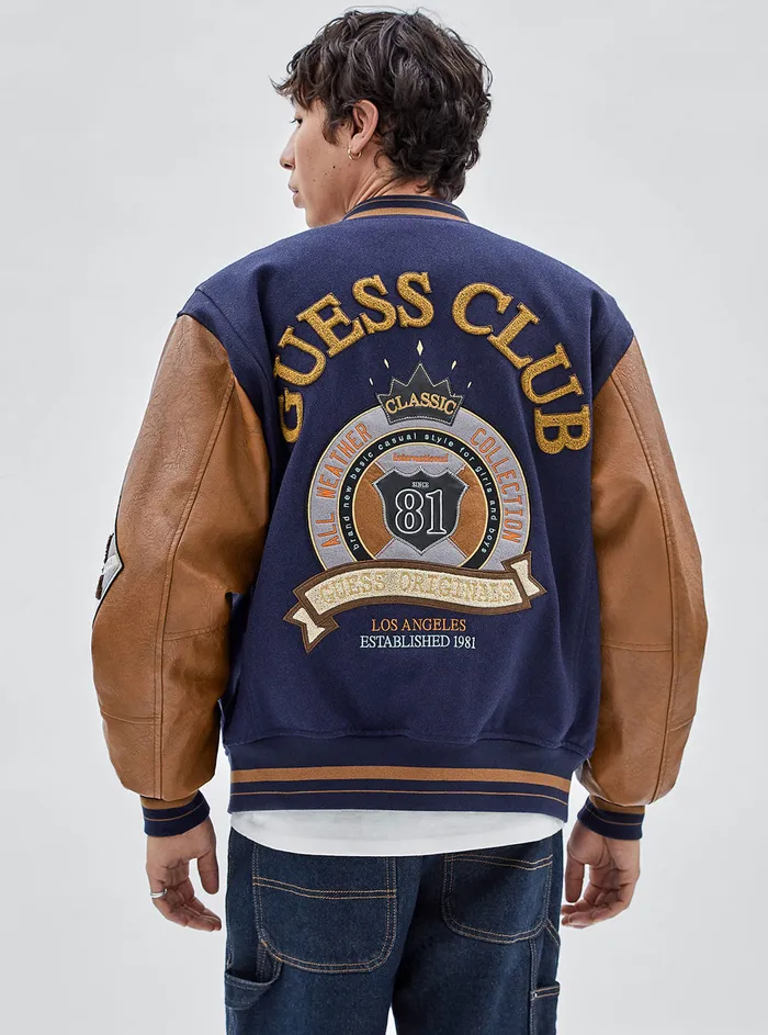 Men Jackets GUESS Guess Originals Blue Club Varsity Jacket