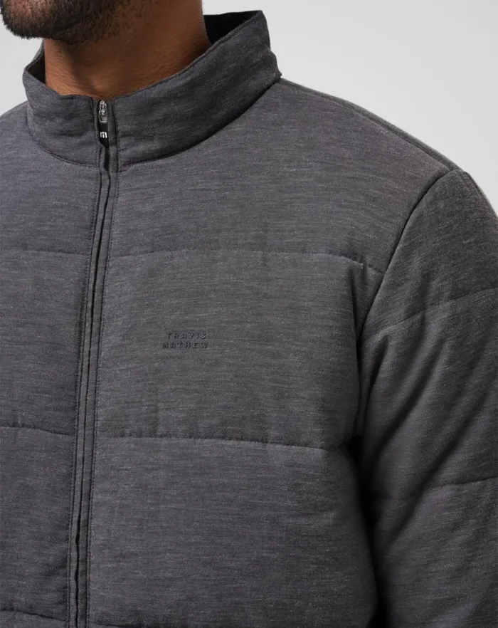 Men Jackets TravisMathew CLIMATE DROP JACKET Heather Black Men Jackets TravisMathew CLIMATE DROP JACKET Heather Black