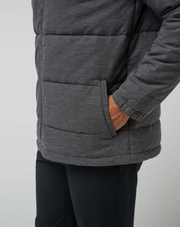 Men Jackets TravisMathew CLIMATE DROP JACKET Heather Black Men Jackets TravisMathew CLIMATE DROP JACKET Heather Black