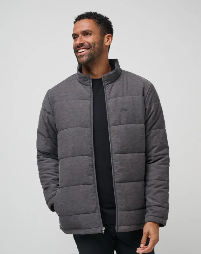 Men Jackets TravisMathew CLIMATE DROP JACKET Heather Black Men Jackets TravisMathew CLIMATE DROP JACKET Heather Black