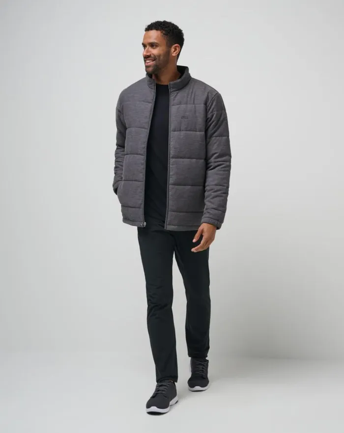 Men Jackets TravisMathew CLIMATE DROP JACKET Heather Black Men Jackets TravisMathew CLIMATE DROP JACKET Heather Black