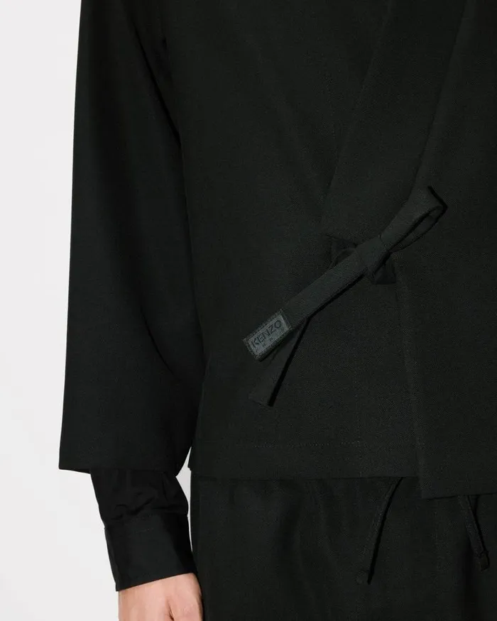 Men Kimono Jacket In Virgin Wool Black Kenzo Kimonos