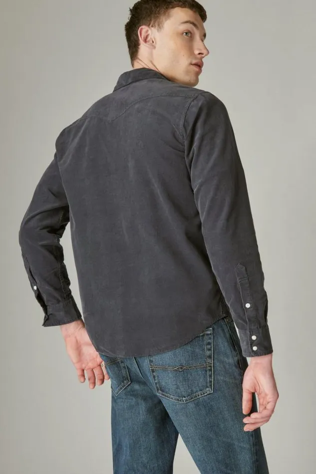 Men Lucky Brand ButtonDowns Corduroy Western Long Sleeve Shirt Parisian Nights