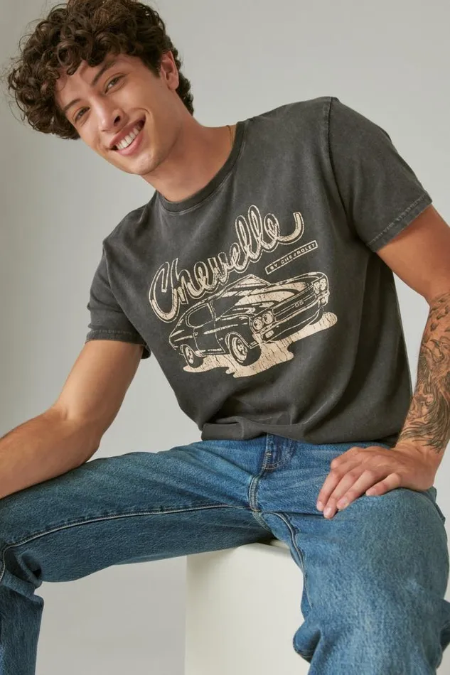 Men Lucky Brand Graphic Tees Chevelle Jet Black