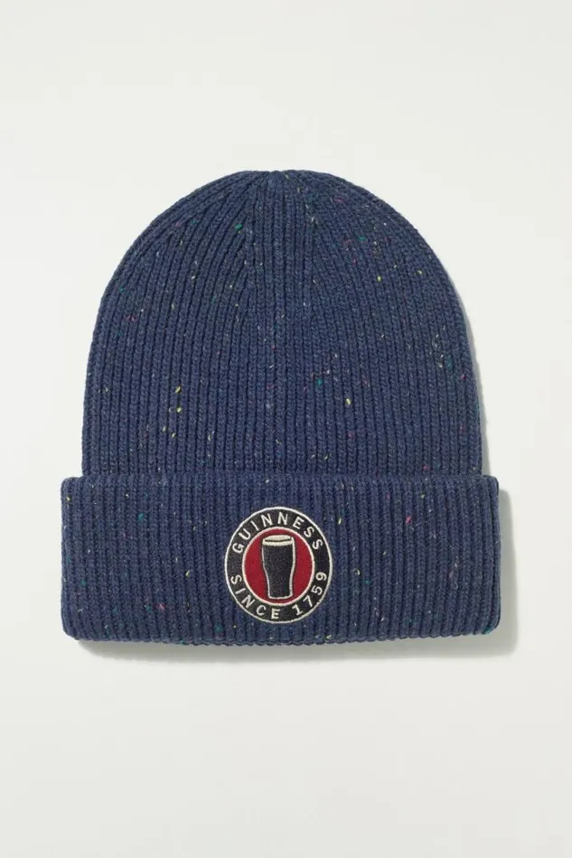 Men Lucky Brand Hats Guinness Drink Glass Patch Beanie Pageant Blue