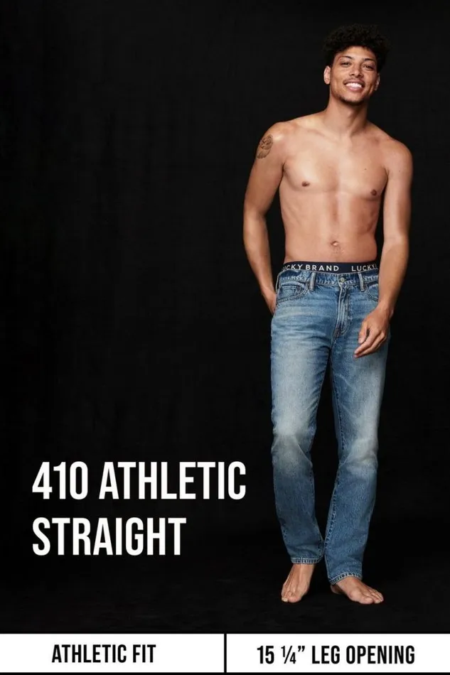 Men Lucky Brand Jeans 410 Athletic Straight Coolmax Stretch Jean Fayette