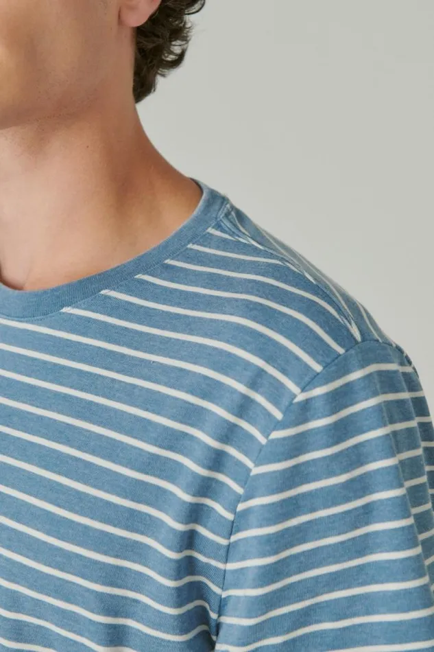 Men Lucky Brand Shirts and Tops Venice Burnout Stripe Crew Multi