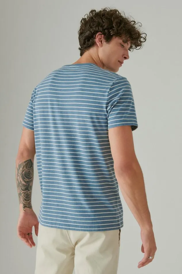 Men Lucky Brand Shirts and Tops Venice Burnout Stripe Crew Multi
