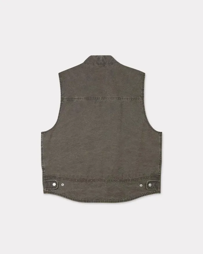 Men Multipocket Gilet Taupe Kenzo Jackets And Coats