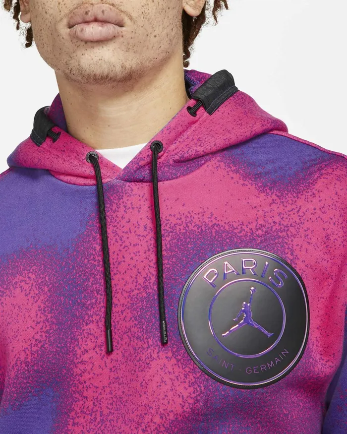 Men Nike Hoodies And Sweatshirts Paris SaintGermain Psychic Purplehyper Pinkblack