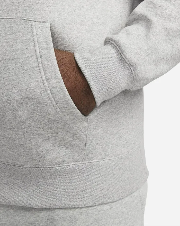Men Nike Hoodies And Sweatshirts Sportswear Club Fleece Dark Grey Heathermatte Silverwhite