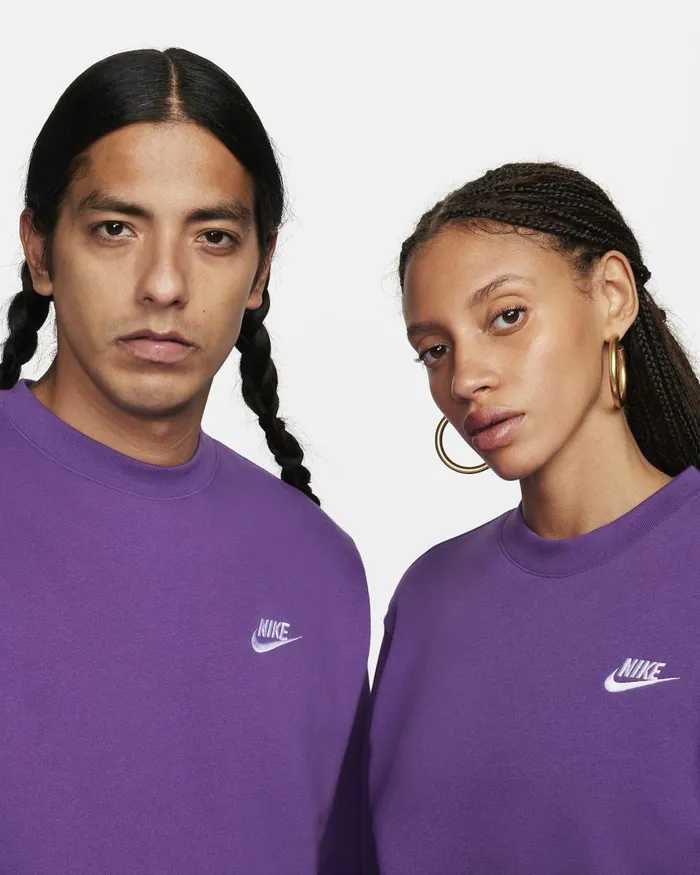 Men Nike Hoodies And Sweatshirts Sportswear Club Fleece Purple Cosmoswhite
