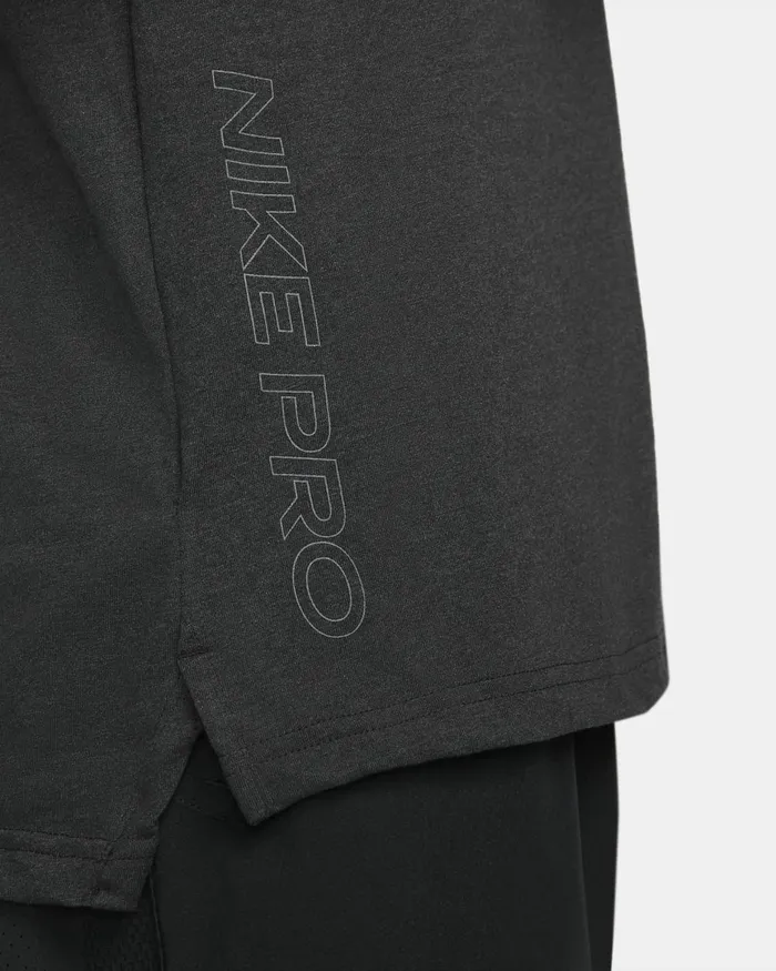 Men Nike Tops And TShirts Pro DriFIT Blackiron Grey