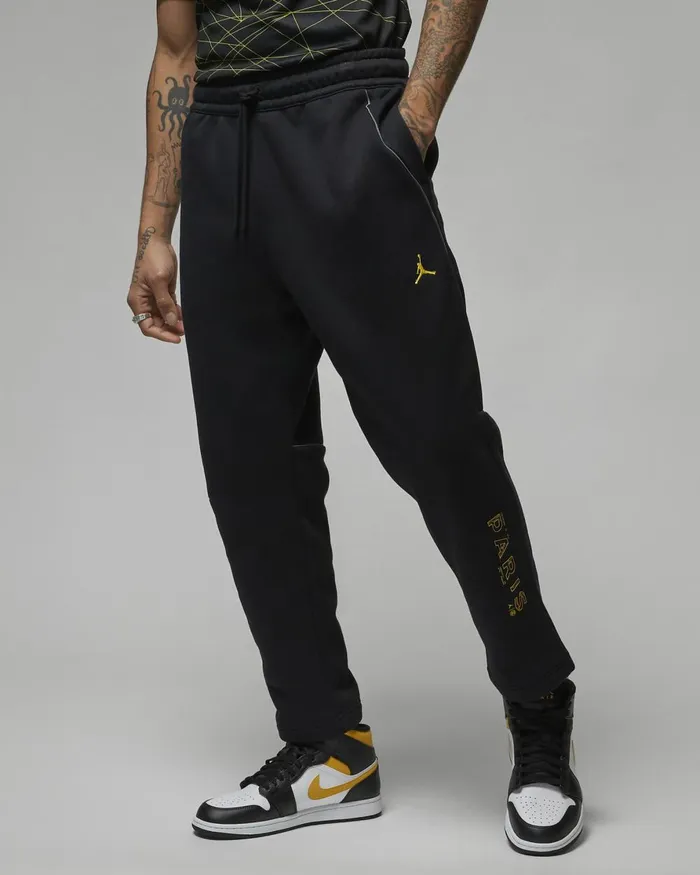 Men Nike Trousers And Tights Paris SaintGermain Blacktour Yellow