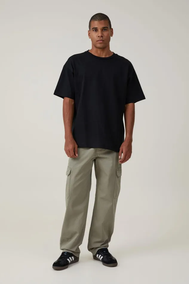 Men Pants Cotton On Tactical Cargo Pant Washed Military Herringbone