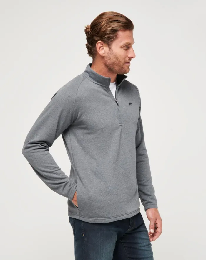 Men Quarter Zips TravisMathew UPGRADED QUARTER ZIP Dark Grey Men Quarter Zips TravisMathew UPGRADED QUARTER ZIP Dark Grey