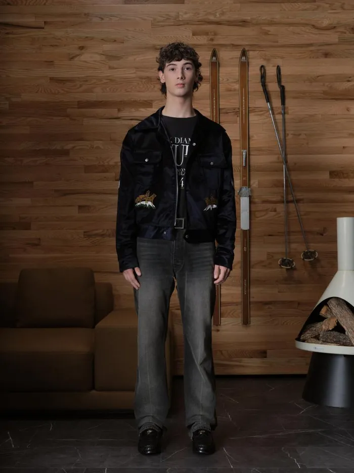 Men Rhude Outerwear WOODLAND HILLS VELVET JACKET Navy Men Rhude Outerwear WOODLAND HILLS VELVET JACKET Navy