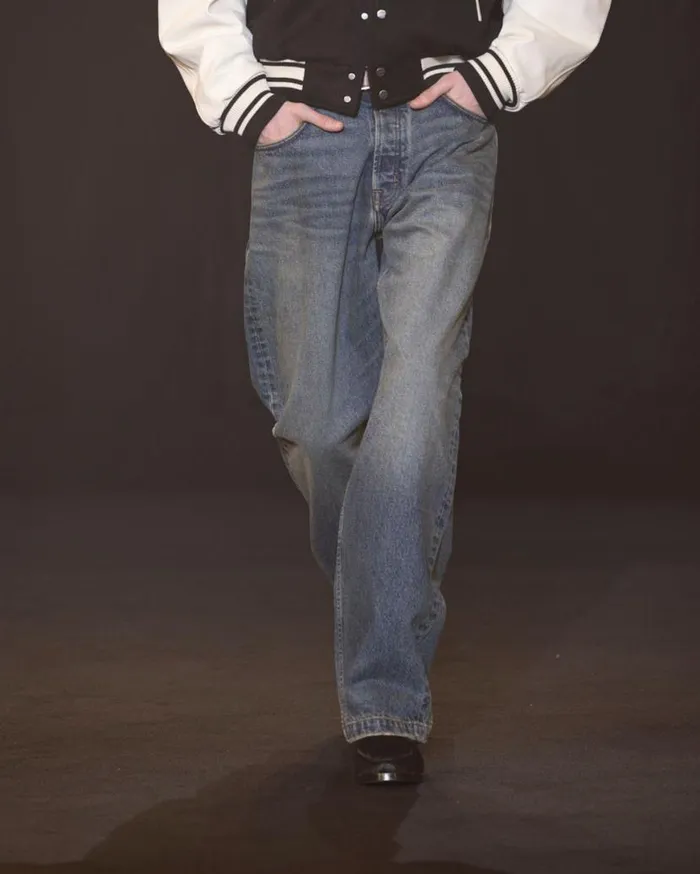 Men Rhude Pants WIDE LEG DENIM Indigo