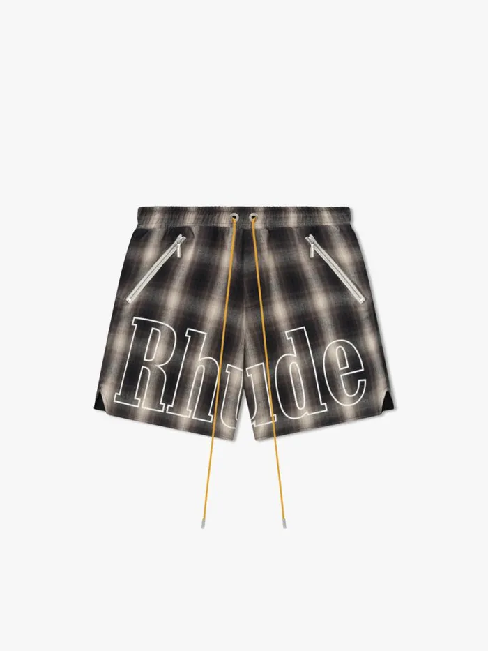 Men Rhude Shorts PLAID LOGO SHORT Multi