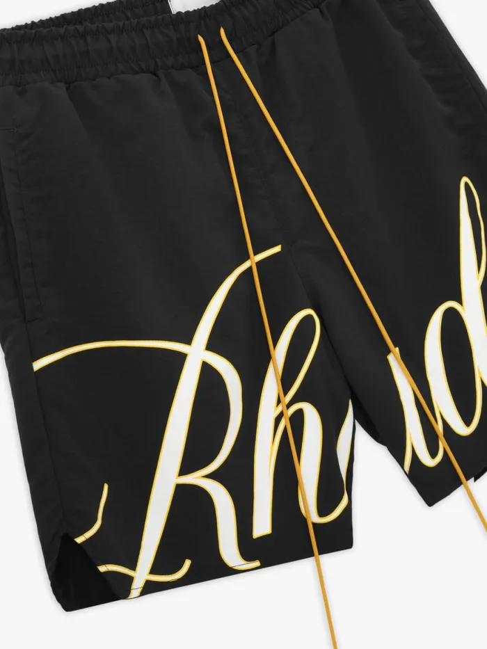 Men Rhude Shorts SCRIPT LOGO SWIM SHORTS Multi
