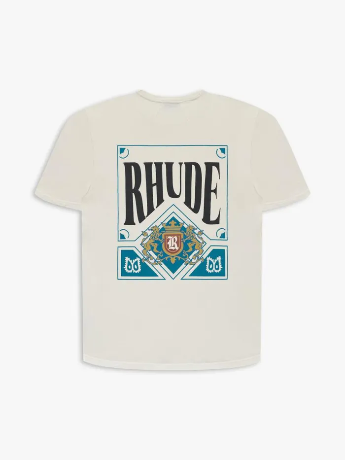 Men Rhude Tees CARD TEE Vtg White
