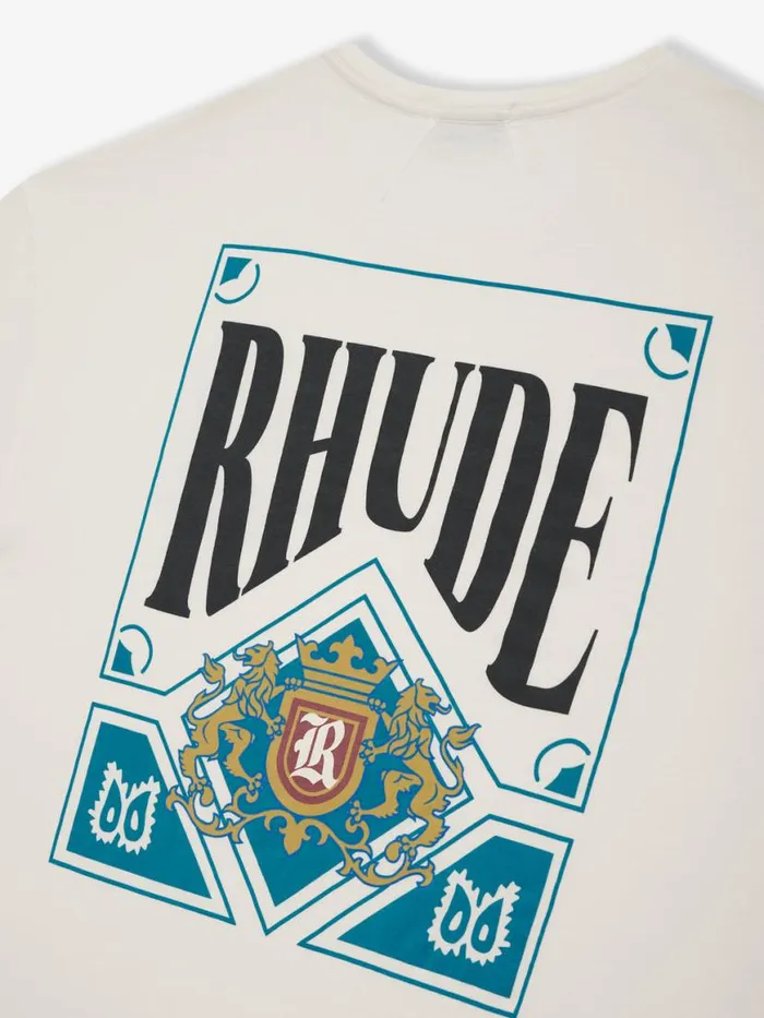 Men Rhude Tees CARD TEE Vtg White