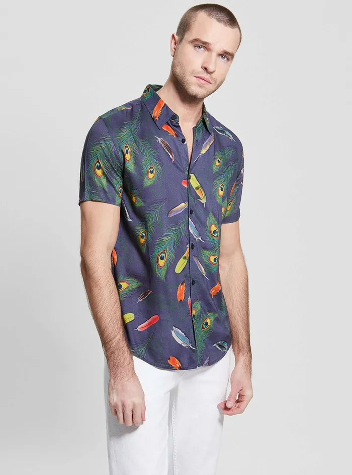 Men Shirts GUESS Eco Feather Rayon Shirt