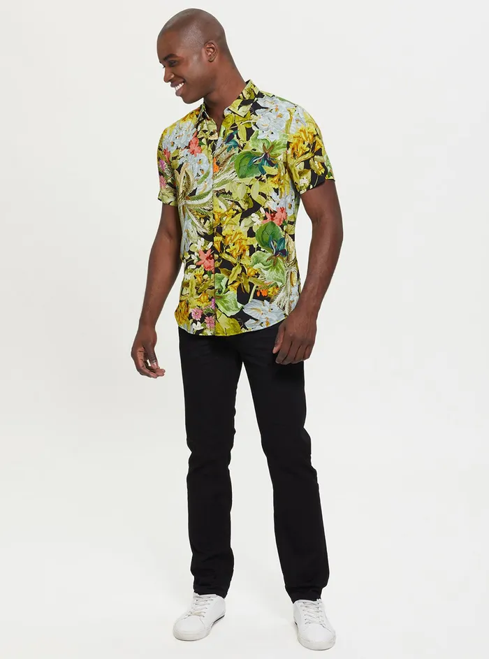 Men Shirts GUESS Eco Storybook Floral Rayon Shirt Men Shirts GUESS Eco Storybook Floral Rayon Shirt