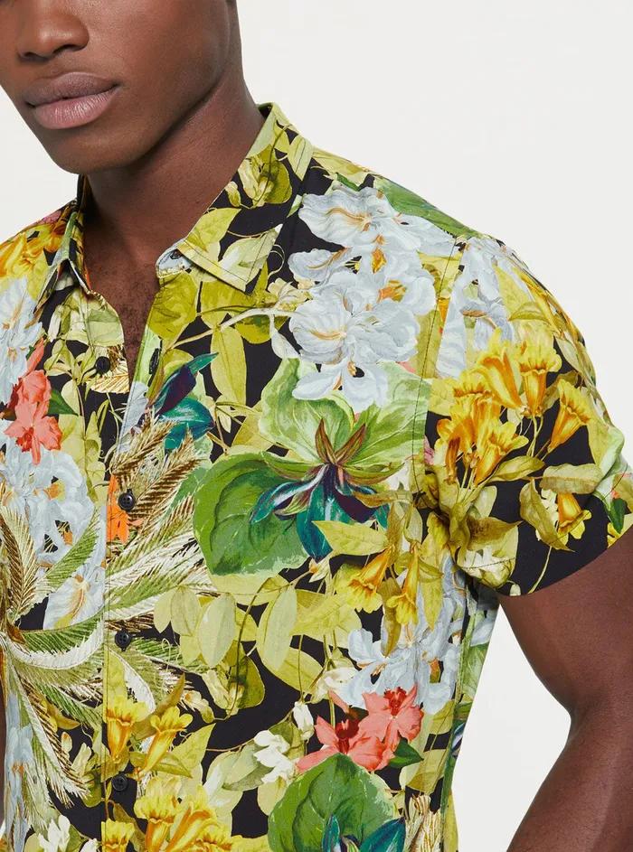 Men Shirts GUESS Eco Storybook Floral Rayon Shirt Men Shirts GUESS Eco Storybook Floral Rayon Shirt