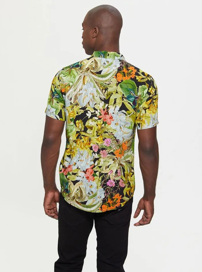 Men Shirts GUESS Eco Storybook Floral Rayon Shirt Men Shirts GUESS Eco Storybook Floral Rayon Shirt