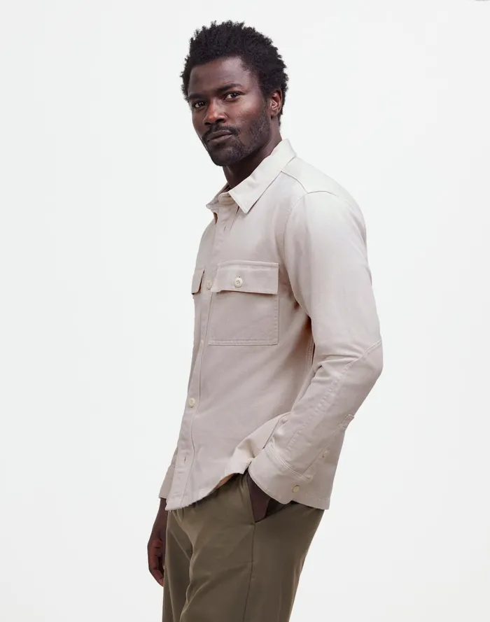 Men Shirts Madewell StraightHem Work Shirt In Garment Dye Vintage Linen