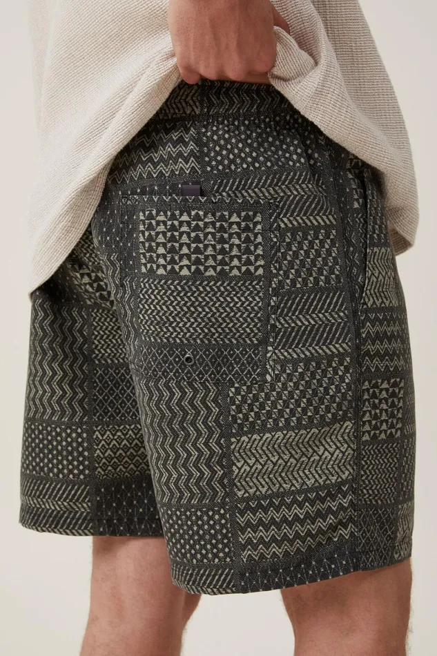 Men Shorts Cotton On Kahuna Short Black Patchwork