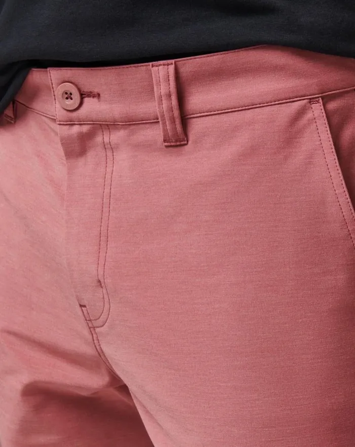 Men Shorts TravisMathew TECH CHINO SHORT 8IN Heather Roan Rouge Men Shorts TravisMathew TECH CHINO SHORT 8IN Heather Roan Rouge