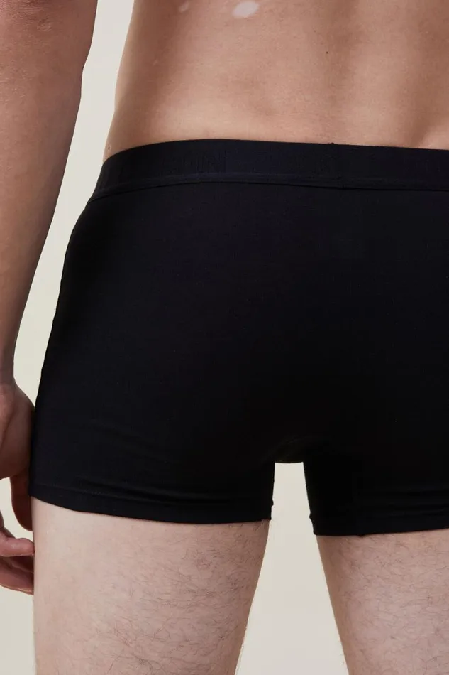 Men Socks and Underwear Cotton On Organic Cotton Trunks Blackblack