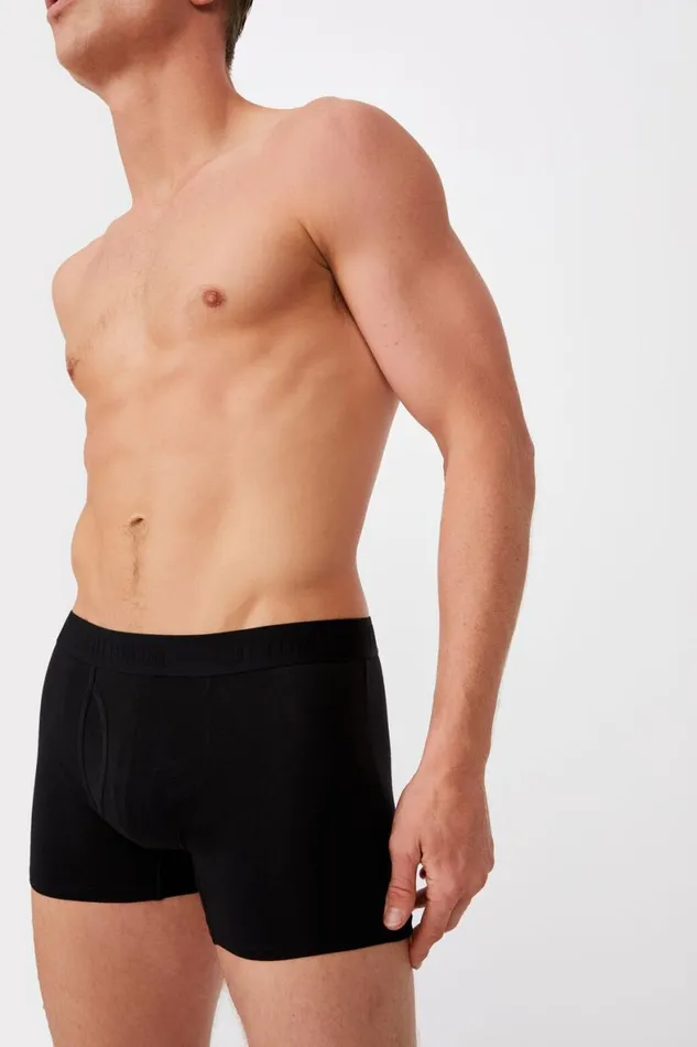 Men Socks and Underwear Cotton On Organic Cotton Trunks Blackblack
