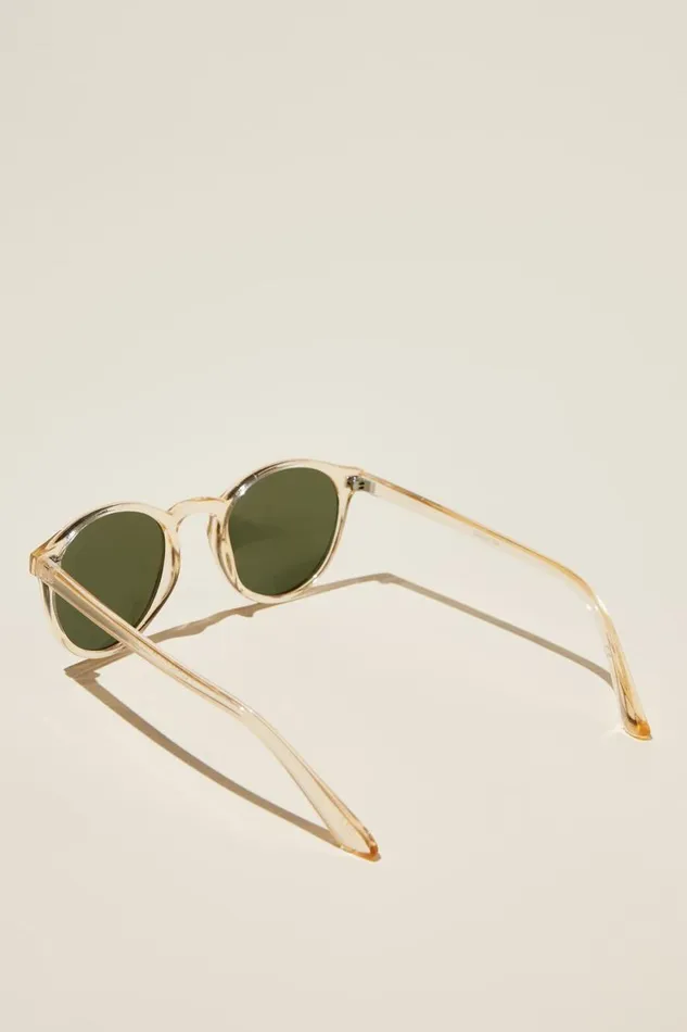 Men Sunglasses Cotton On Lorne Polarized Sunglasses Sand Crystal Green