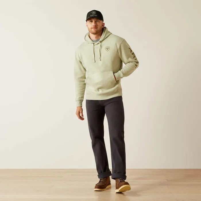 Men Sweatshirts and Hoodies Ariat Ariat Logo Hoodie Sage Heather Men Sweatshirts and Hoodies Ariat Ariat Logo Hoodie Sage Heather