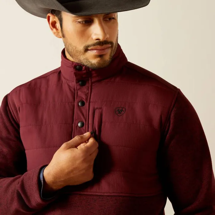 Men Sweatshirts and Hoodies Ariat Caldwell Reinforced Snap Sweater Windsor Wine