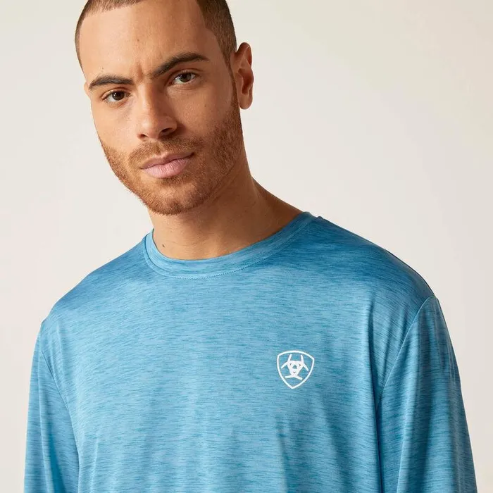 Men TShirts and Polos Ariat Charger Faded TShirt Seaport Heather