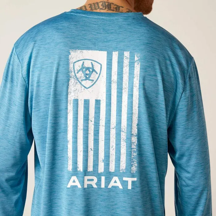 Men TShirts and Polos Ariat Charger Faded TShirt Seaport Heather