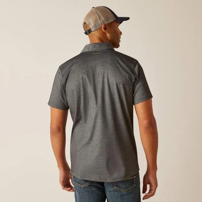 Men TShirts and Polos Ariat Rebar Foreman Polo Charcoal Heather