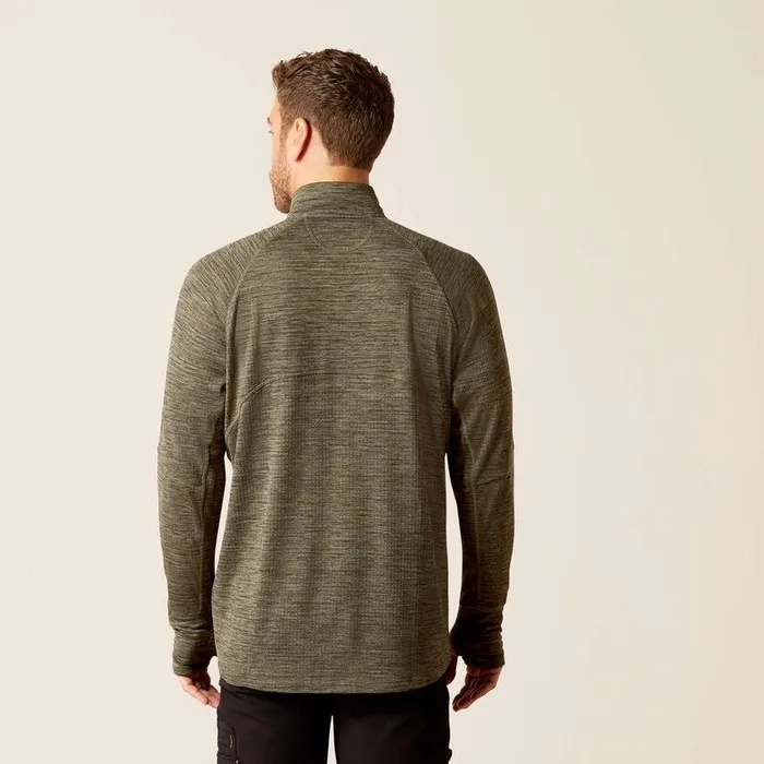 Men TShirts and Polos Ariat Rebar Gridwork Baselayer 14 Zip TShirt Beetle