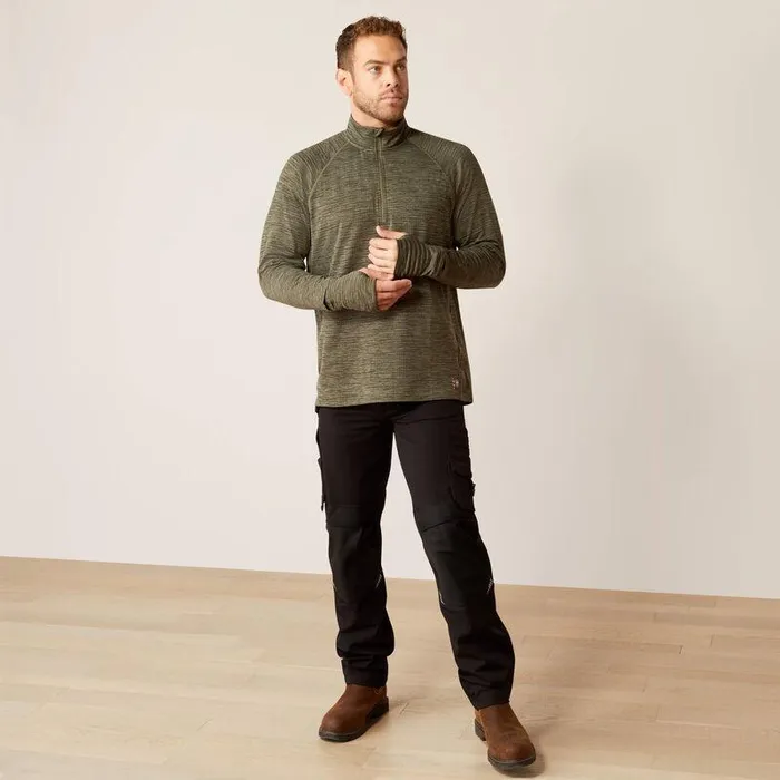 Men TShirts and Polos Ariat Rebar Gridwork Baselayer 14 Zip TShirt Beetle