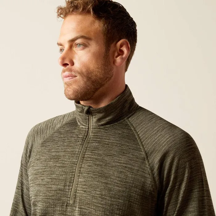 Men TShirts and Polos Ariat Rebar Gridwork Baselayer 14 Zip TShirt Beetle