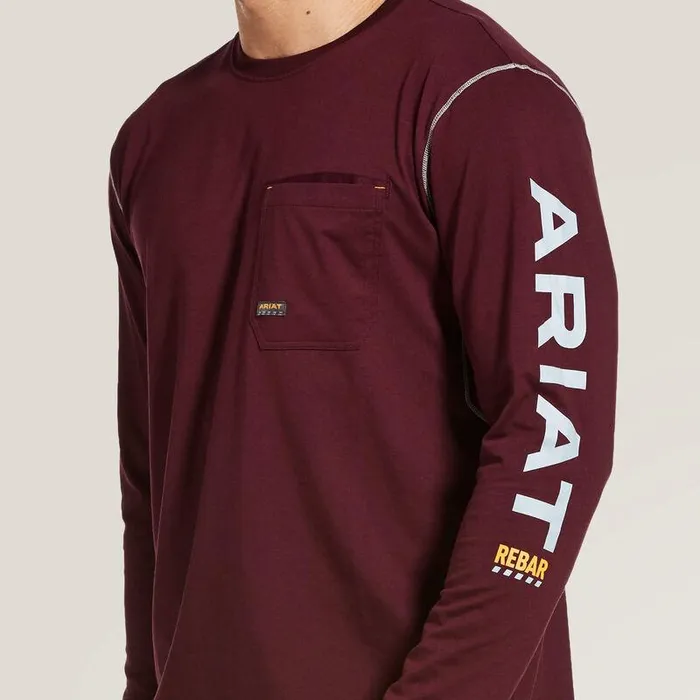 Men TShirts and Polos Ariat Rebar Workman Logo TShirt Malbec Men TShirts and Polos Ariat Rebar Workman Logo TShirt Malbec