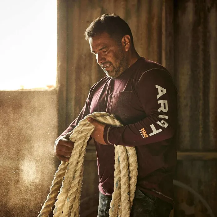 Men TShirts and Polos Ariat Rebar Workman Logo TShirt Malbec Men TShirts and Polos Ariat Rebar Workman Logo TShirt Malbec