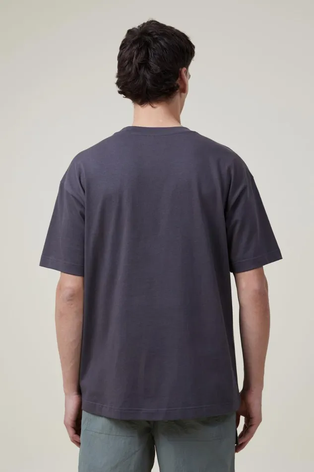 Men Tees and Tanks Cotton On Box Fit Pocket TShirt Faded Slatecivic Outerwear