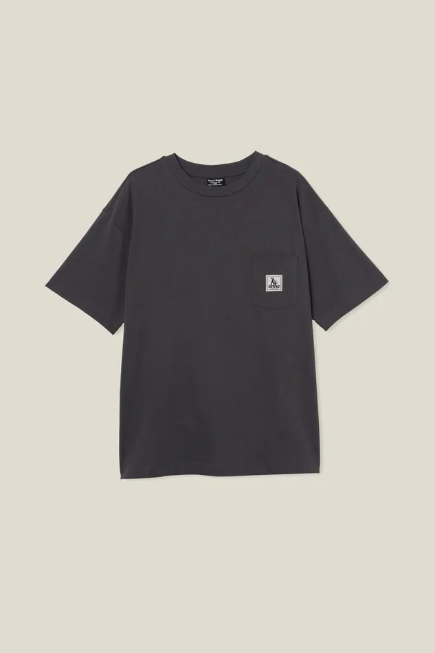 Men Tees and Tanks Cotton On Box Fit Pocket TShirt Faded Slatecivic Outerwear