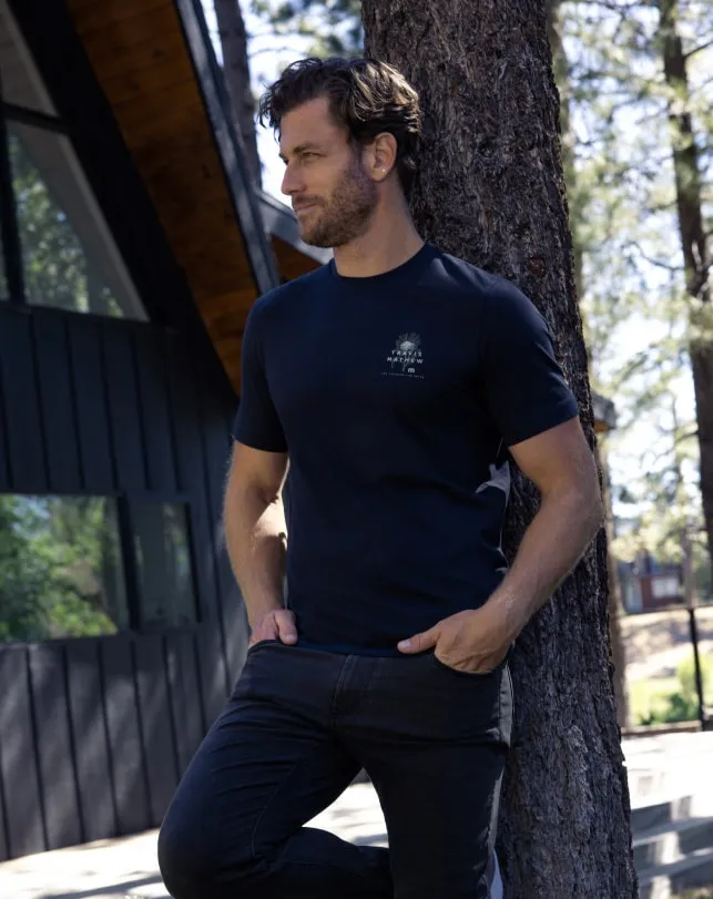 Men Tees TravisMathew ALL DAY RAIN TEE Black Men Tees TravisMathew ALL DAY RAIN TEE Black